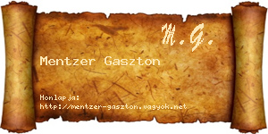 Mentzer Gaszton névjegykártya
